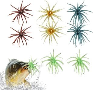 8Pcs Fishing Lures with Reflective Stars, Sea Urchin Baits for Bass Fishing